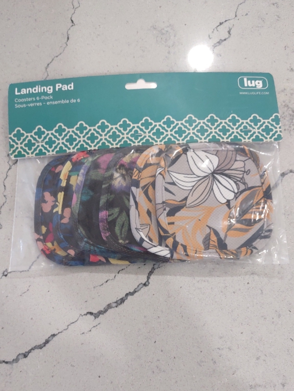 Lug Landing Pad Coasters 6-Pack - Floral Mix